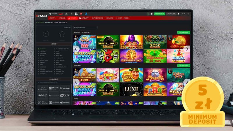 888Starz Kasyno na ekranie laptopa