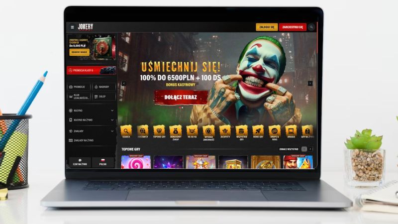 Strona główna Jokery Kasyno na ekranie komputera