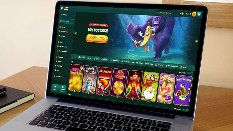 Strona główna GoKong Casino na ekranie komputera