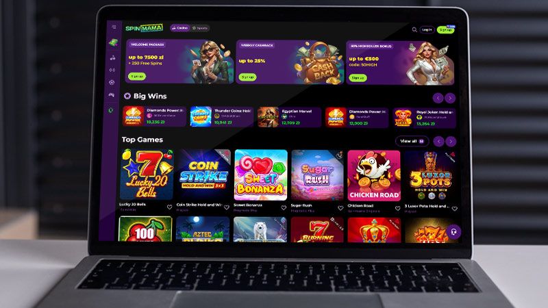 Strona główna Spinmama Casino na ekranie komputera