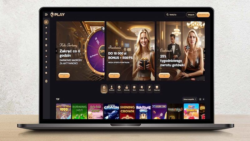 Strona główna SevenPlay Kasyno na ekranie komputera