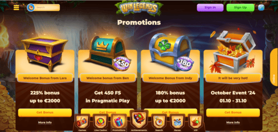 Winlegends-lista promocji