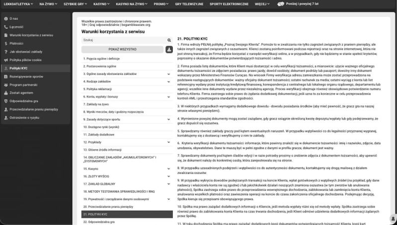 Przykład polityki „poznaj swojego klienta”