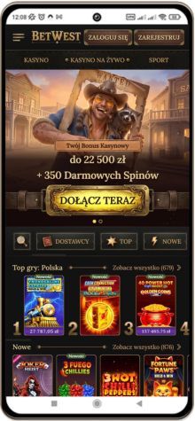 BetWest kasyno wersja mobilna