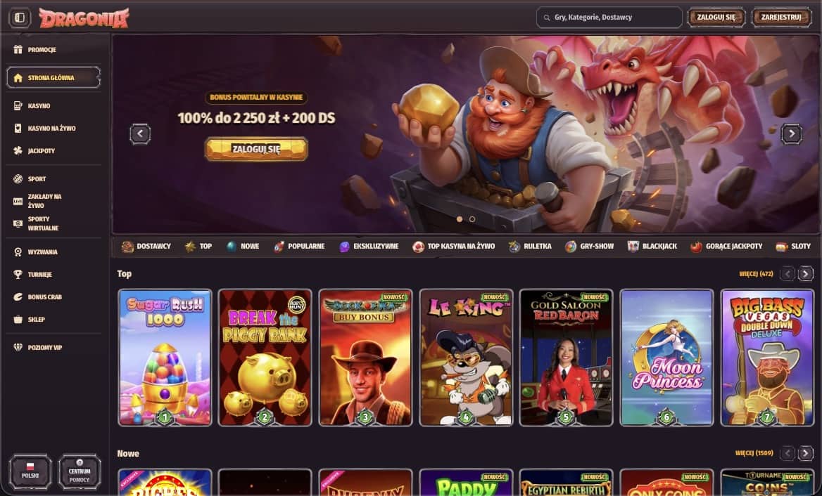 Strona główna kasyna Dragonia