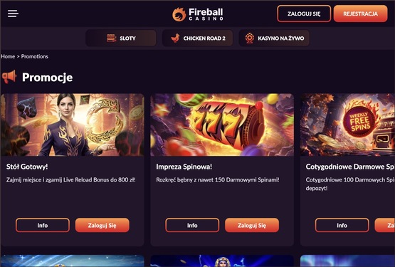 Bonusy kasynowe Fireball