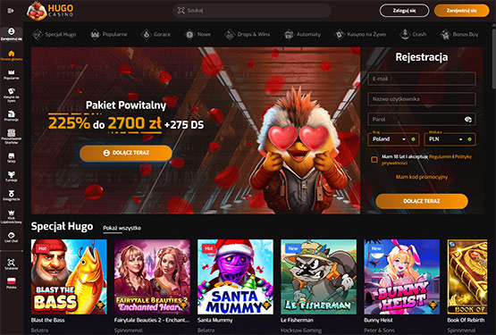 Strona główna kasyna Hugo