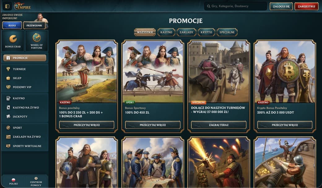 MyEmpire kasyno bonusy