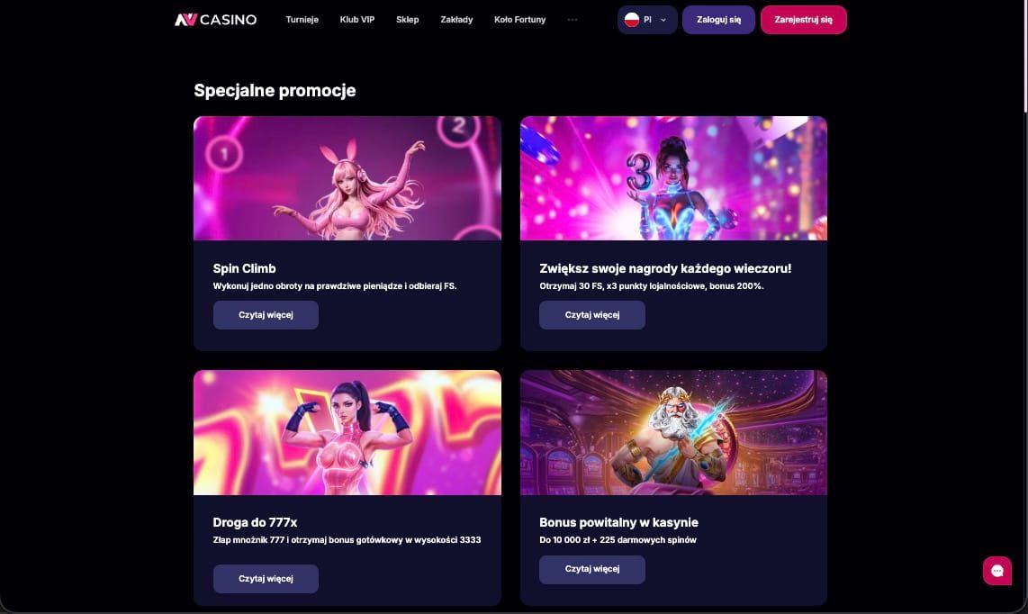 Screenshot van de promotiepagina van NV Casino met verschillende bonusaanbiedingen