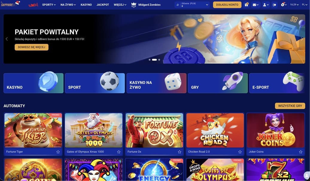 Strona główna kasyna SapphireBet
