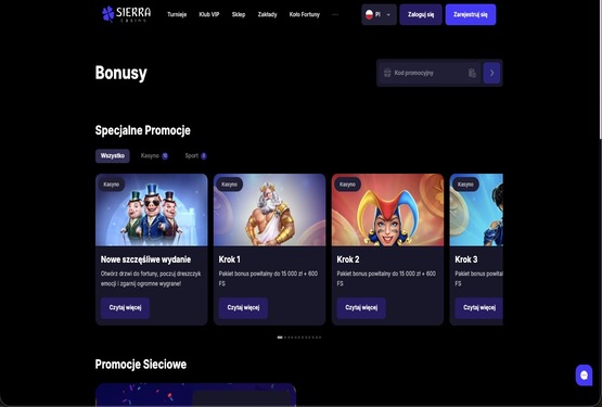 Sierra kasyno bonusy