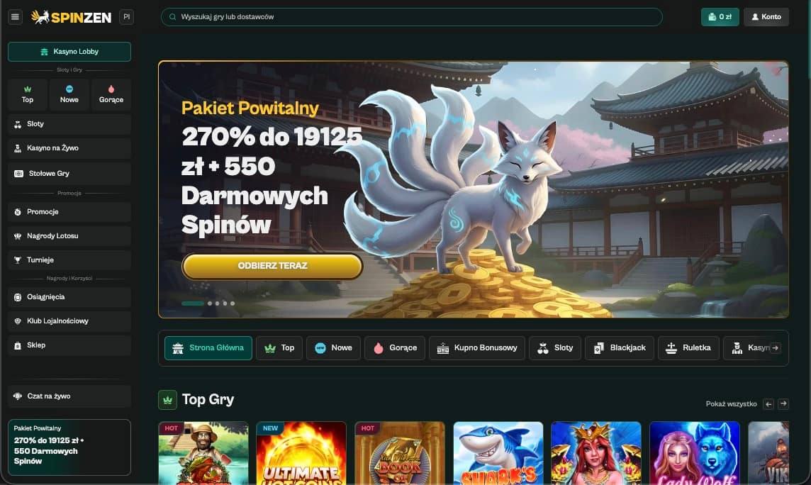 Strona główna kasyna Spinzen