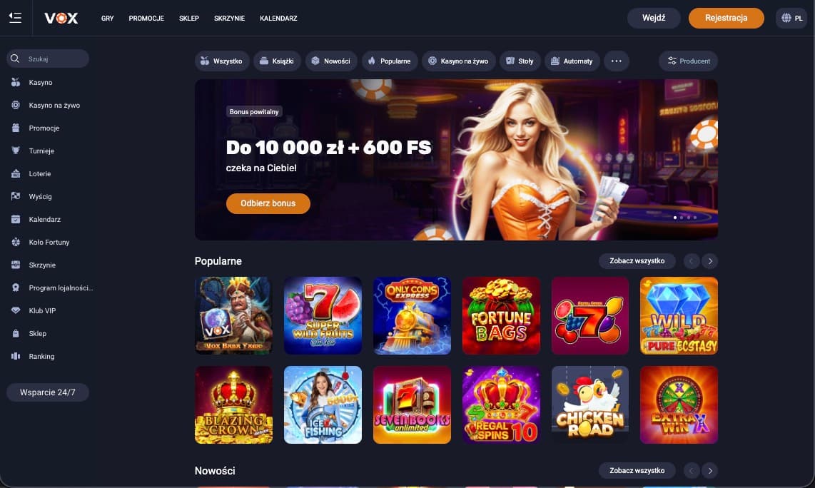 Strona główna kasyna Voxcasino