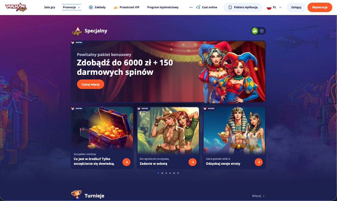 Vulkan Vegas kasyno bonusy