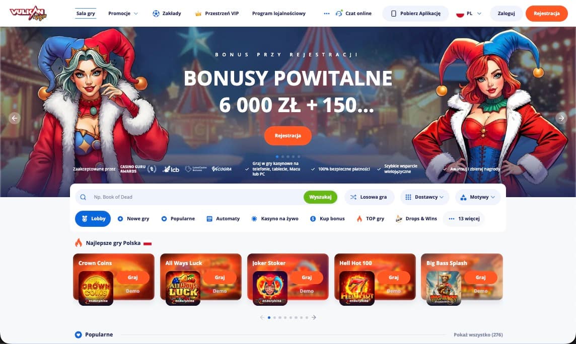 Strona główna kasyna Vulkan Vegas