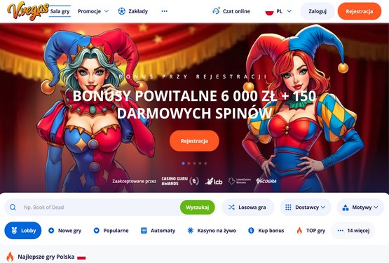Strona gł&oacute;wna kasyna V.Vegas