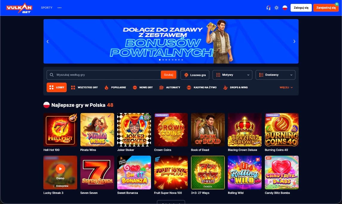Strona główna kasyna VulkanBet