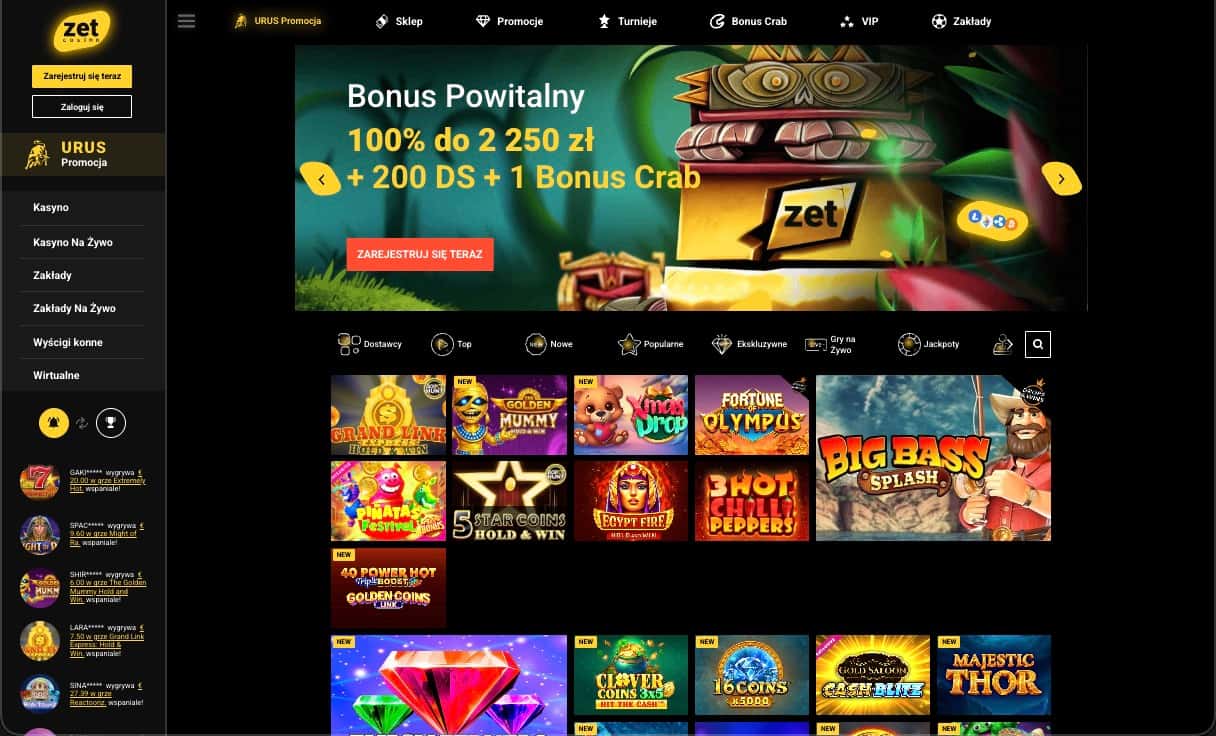 Strona główna kasyna Zet
