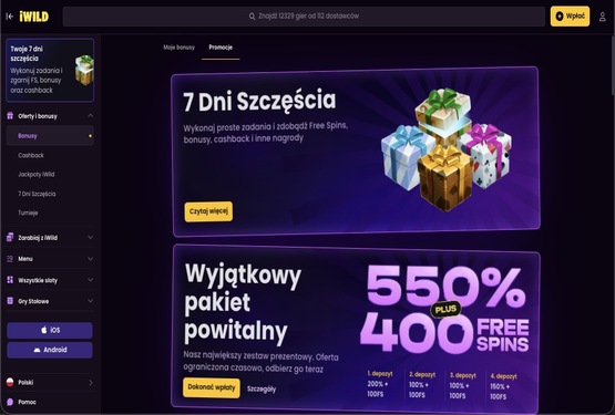 iWild kasyno bonusy