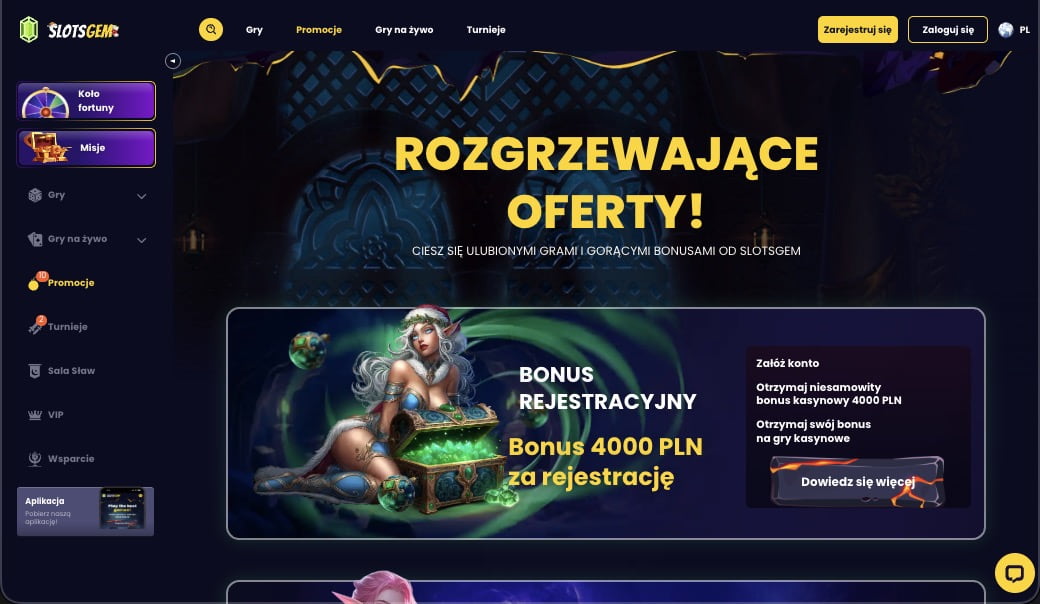 Slotsgem kasyno bonusy