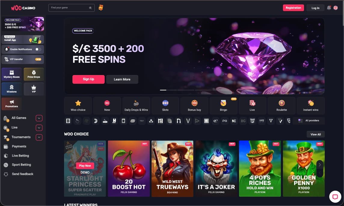 Strona główna kasyna Woo