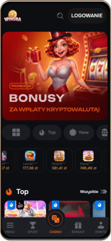 Wynora.win kasyno wersja mobilna