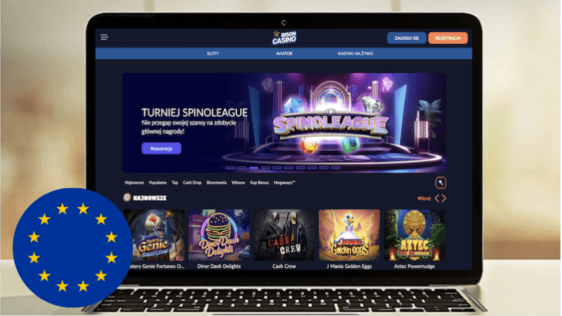 Bison Casino na ekranie laptopa