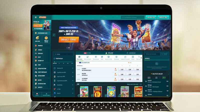 Strona główna Golisimo Casino na ekranie komputera