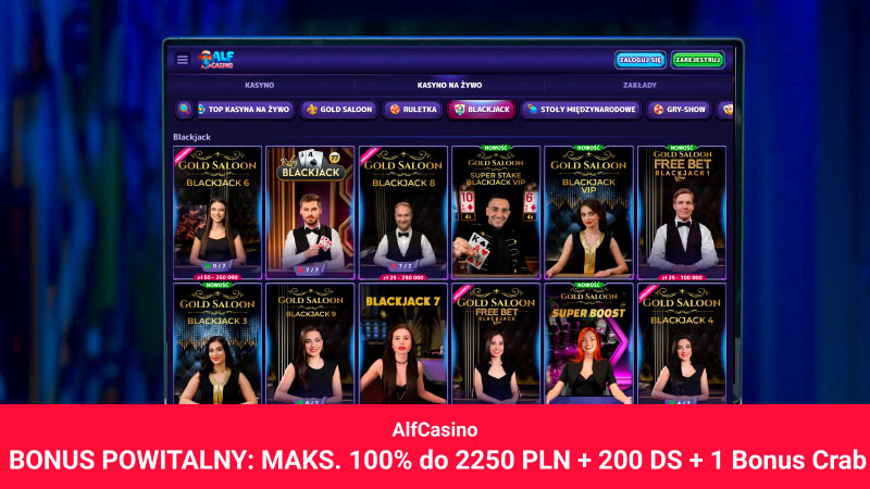 AlfCasino na ekranie laptopa