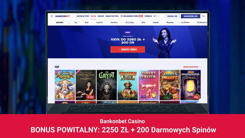 Bankonbet Casino na ekranie laptopa