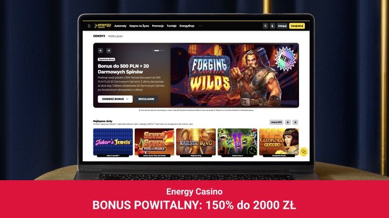 Energy Casino na ekranie komputera