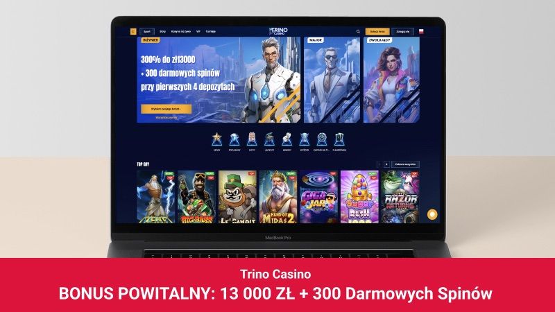 Trino Casino na ekranie komputera