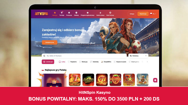 Hit'N'Spin Casino na ekranie komputera