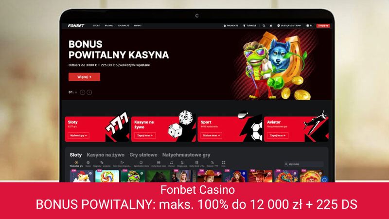 Fonbet Casino na ekranie komputera