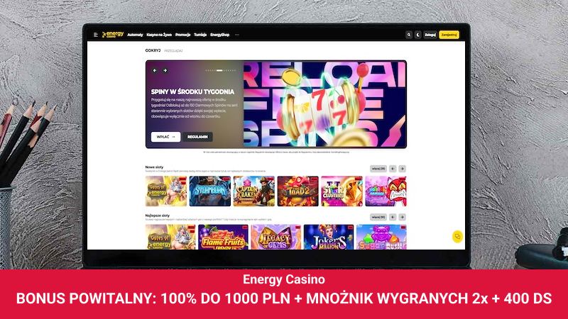 Energy Casino na ekranie komputera