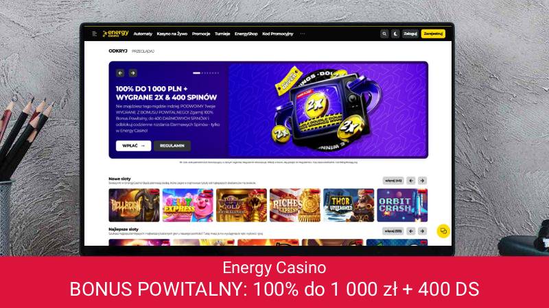 Energy Casino na ekranie komputera