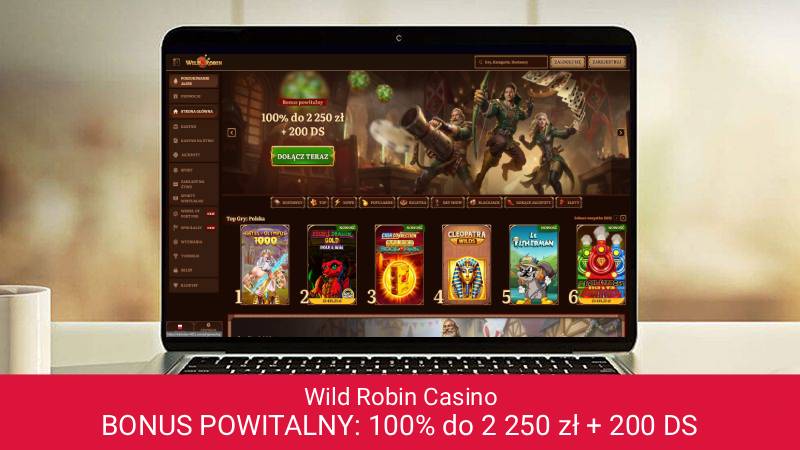 Wild Robin Casino na ekranie komputera