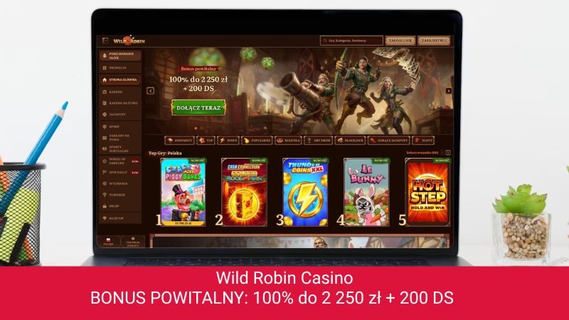 Wild Robin Casino na ekranie komputera