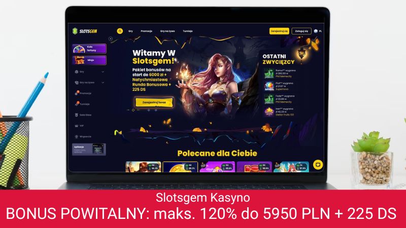 Slotsgem na ekranie komputera