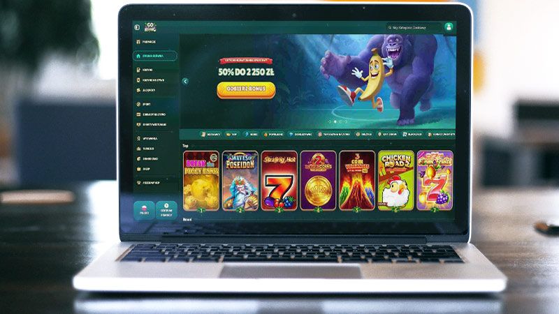 Strona główna GoKong Casino na ekranie komputera
