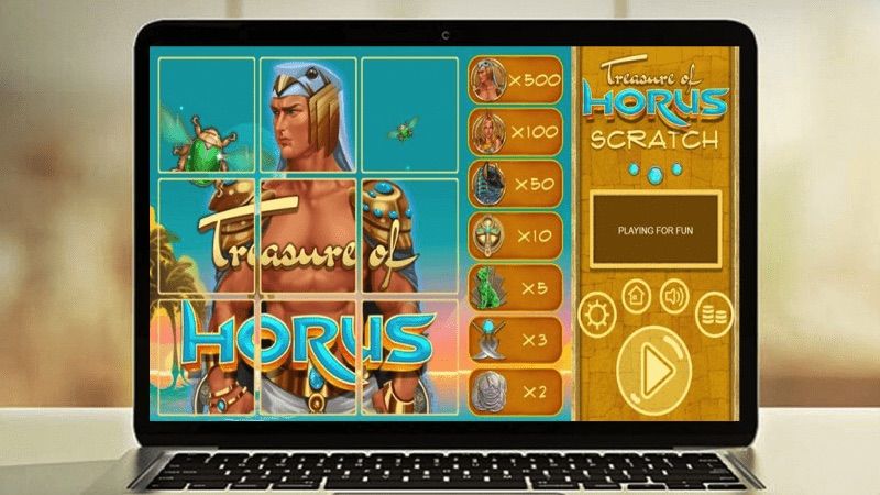 Treasure of Horus Scratch Game na ekranie komputera