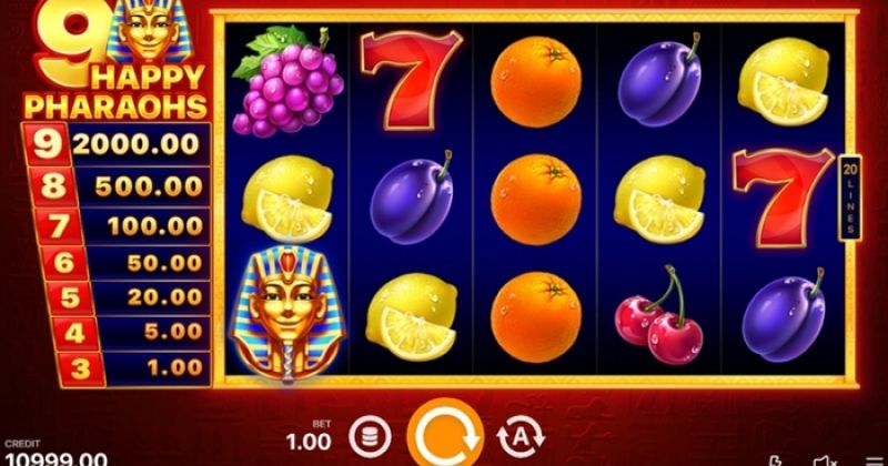 Zagraj teraz w 9 Happy Pharaohs automat online od Playson za darmo | Kasynos Online