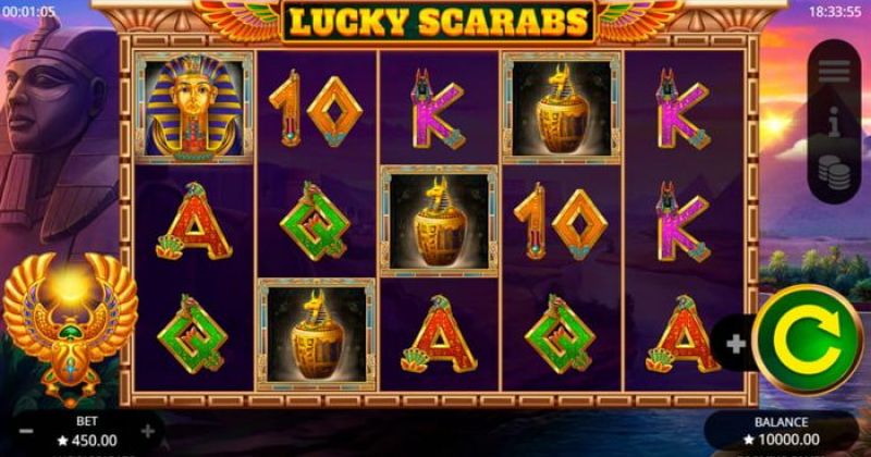 Zagraj teraz w Recenzja automatu Lucky Scarabs od Booming Games za darmo | Kasynos Online